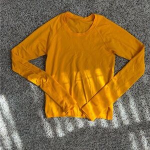 Women's Orange Long Sleeve Swiftly Tech